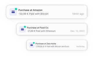 Lista de actividades de pago con tarjeta