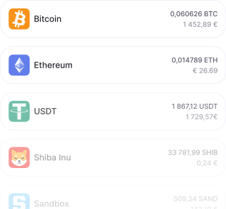 Círculo que contiene iconos de Lama, criptomonedas y monedas fiduciarias.